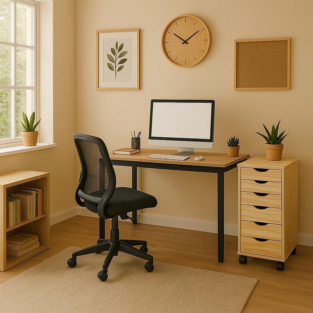 Jela Solid Wood 6 Drawer Roll Cart in Unfinished