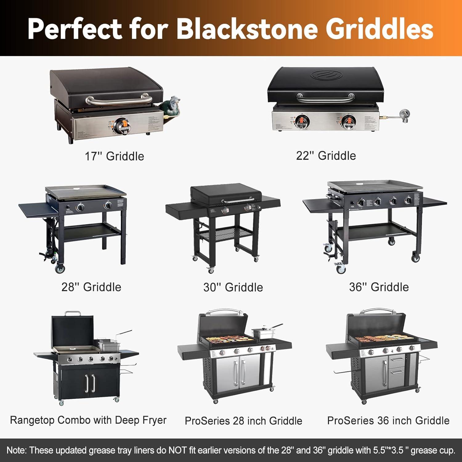 50 Pack Grease Cup Liners for Blackstone 17, 22, 28, 30, 36 Inch Griddle with Rear Grease Cup, Disposable Aluminum Foil Drip Pan, 8 x 3.7 Inch