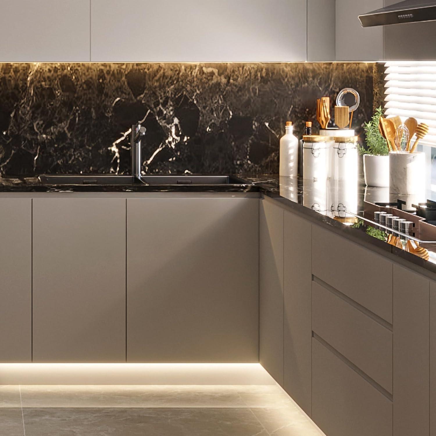 Maxxima 84 in. LED Under Cabinet Strip Light, Hardwired, 3220 Lumens, 3000K Warm White, 120V White Cove Light