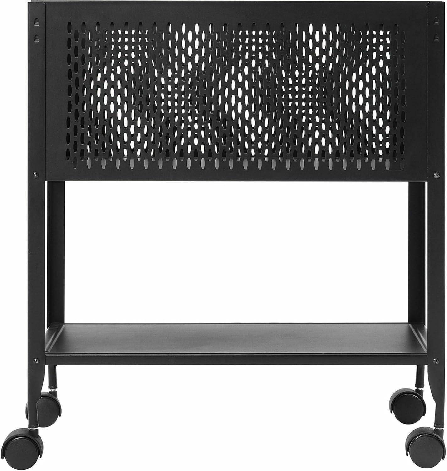 Lorell Mesh Rolling File Cart, 13-1/4 by 24 by 27-1/2-Inch, Black