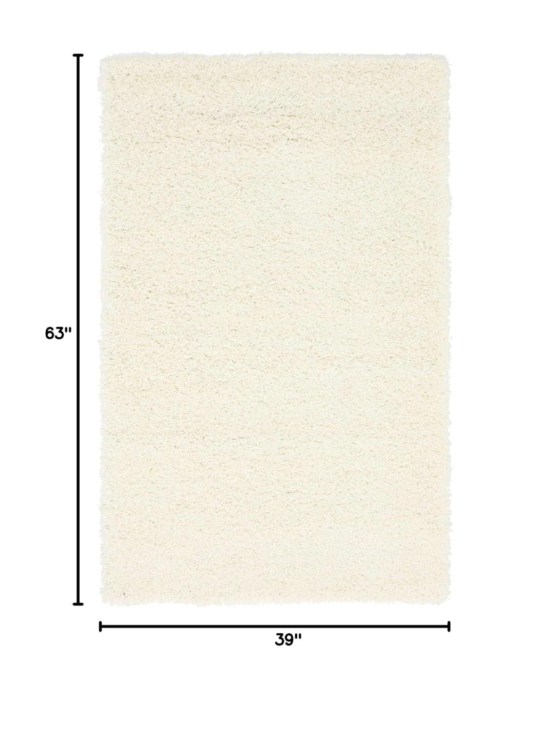 Unique Loom 3' 3 x 5' 3 Solid Shag Snow White Area Rug