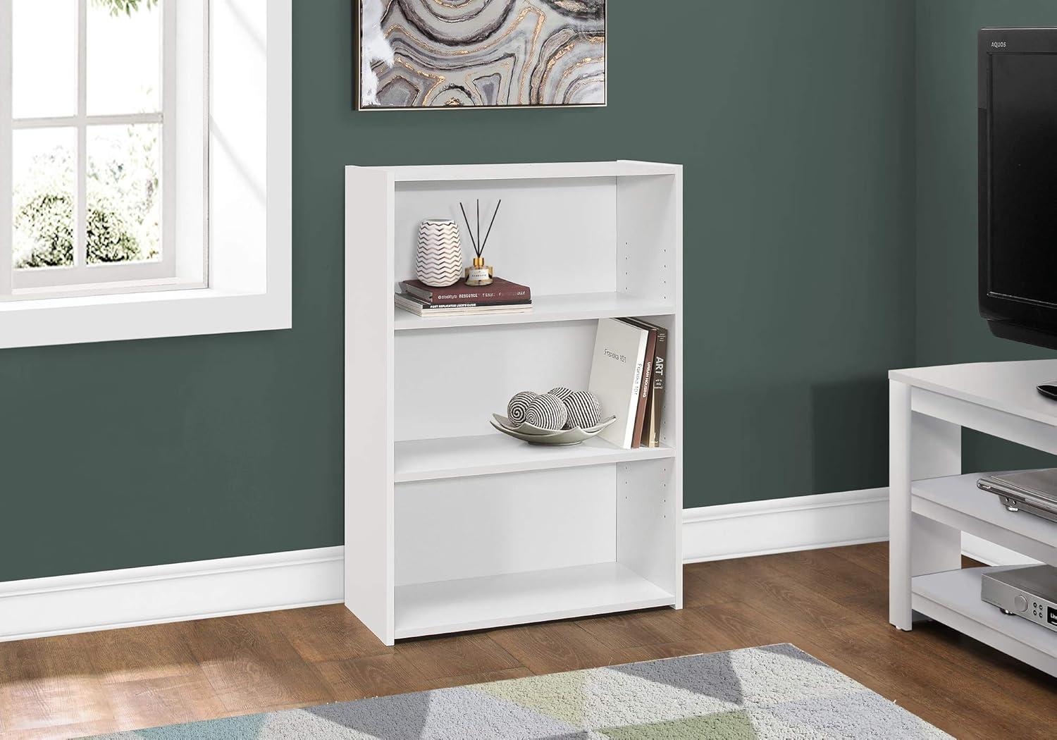 Bookshelf Bookcase 4 Tier 36"H Office Bedroom Laminate White