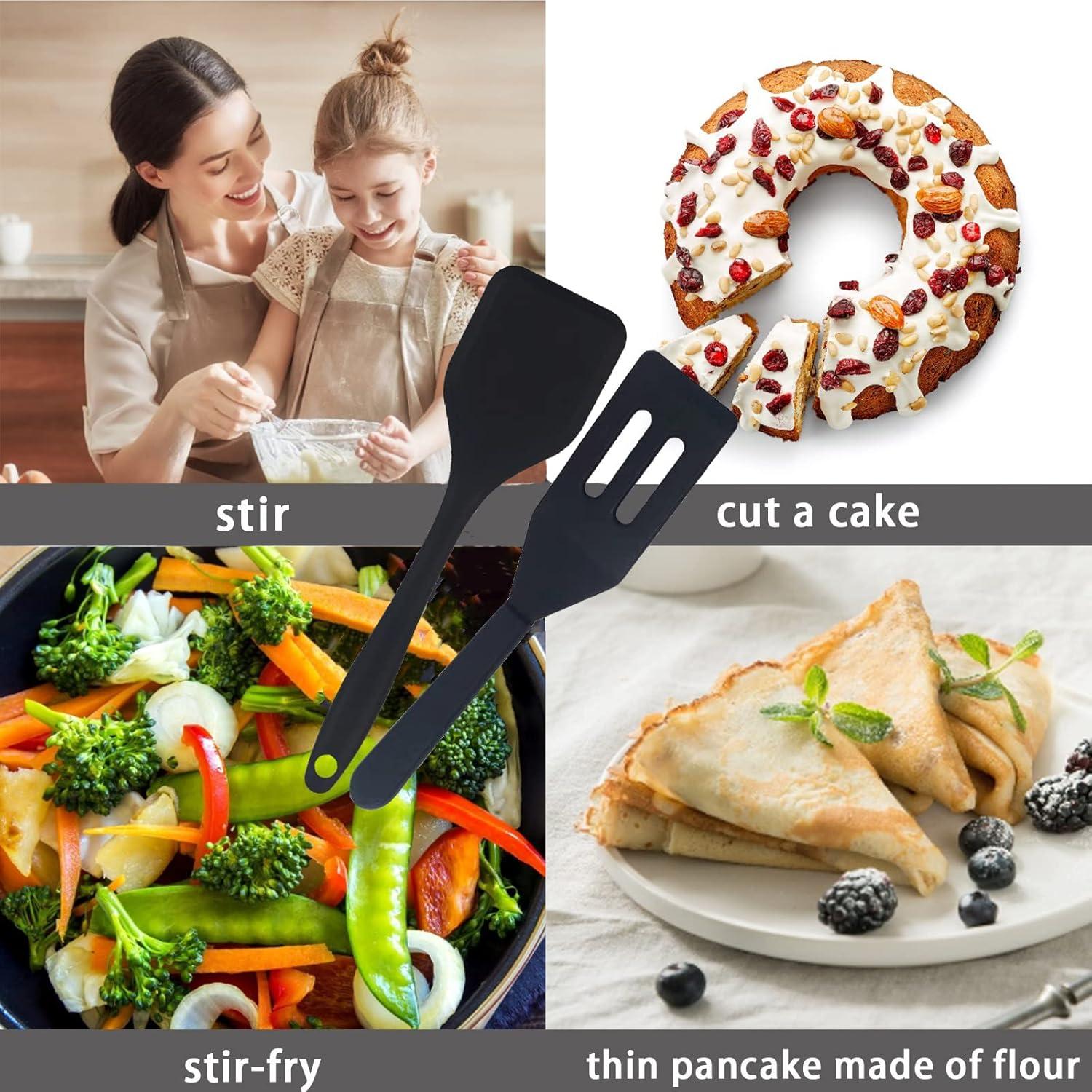 Mini Brownie Serving Spatula, Cookie Silicone Spatulas Flexible Nonstick Silicone Serve Turner Heat-Resistant for Flip Egg in Small Frying Pan Cookie Batter Cookware Cooking Baking