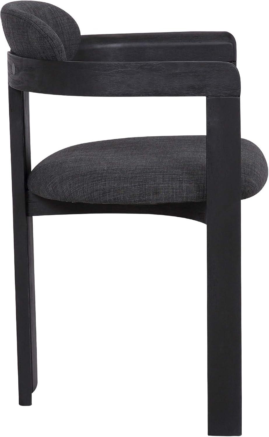 Jazmin Charcoal Upholstered Wood Arm Chair Set