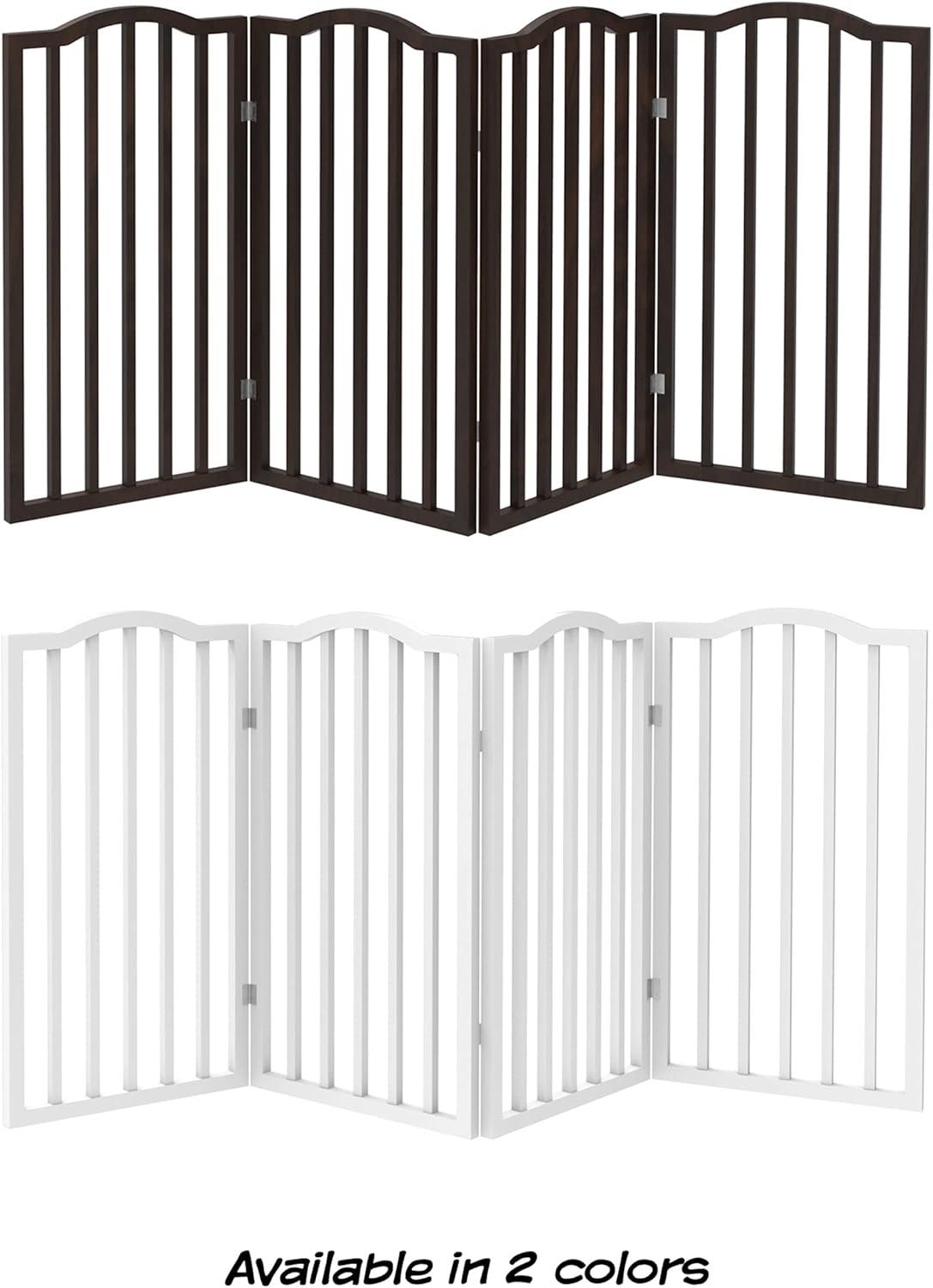 Indoor Pet Gate - 4-Panel Folding Dog Gate for Stairs or Doorways - 72x32-Inch Tall Freestanding Pet Fence for Cats and Dogs by PETMAKER (White)