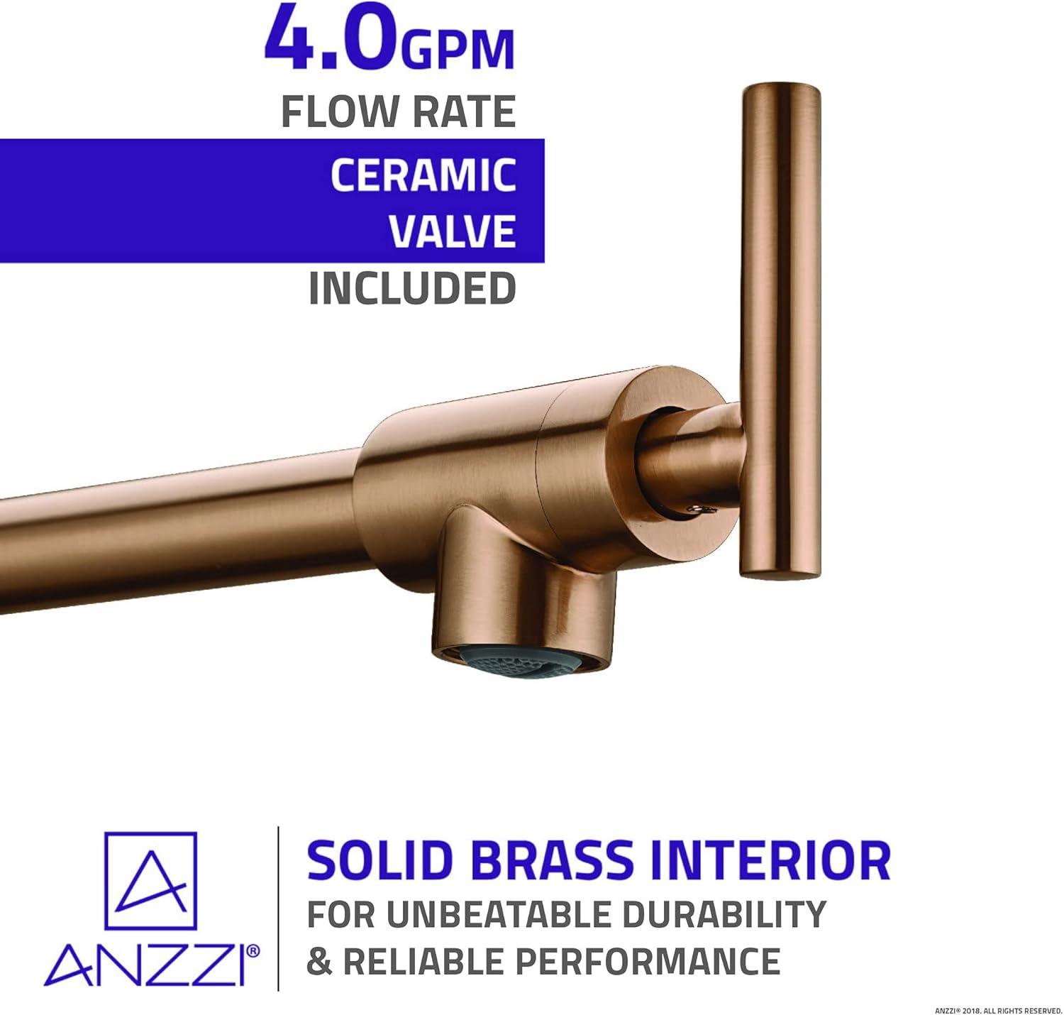 Rose Gold 24" Wall Mounted Pot Filler with Dual Handles