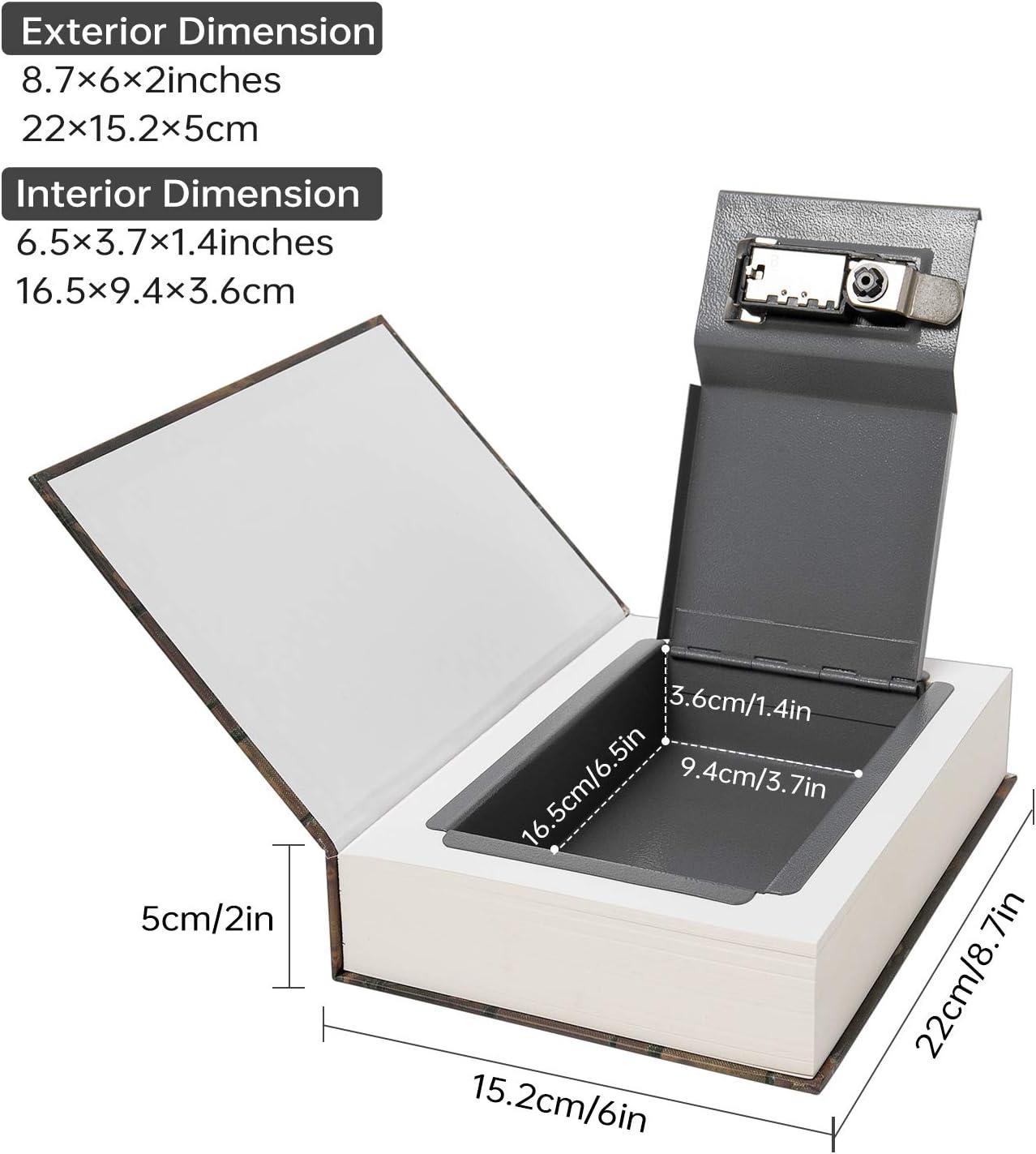 Chinoiserie Diversion Book Safe Storage Box (Size 8.7"×6"×2") With Security Key Lock, Chinese style Ornaments Secret Hidden Safe (The Art of War - Key Lock)
