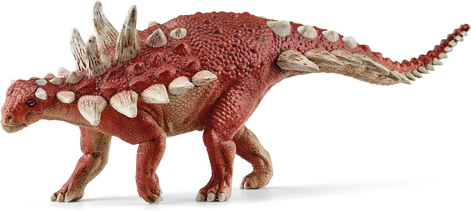 Gastonia Red and Beige Dinosaur Figurine with Spikes