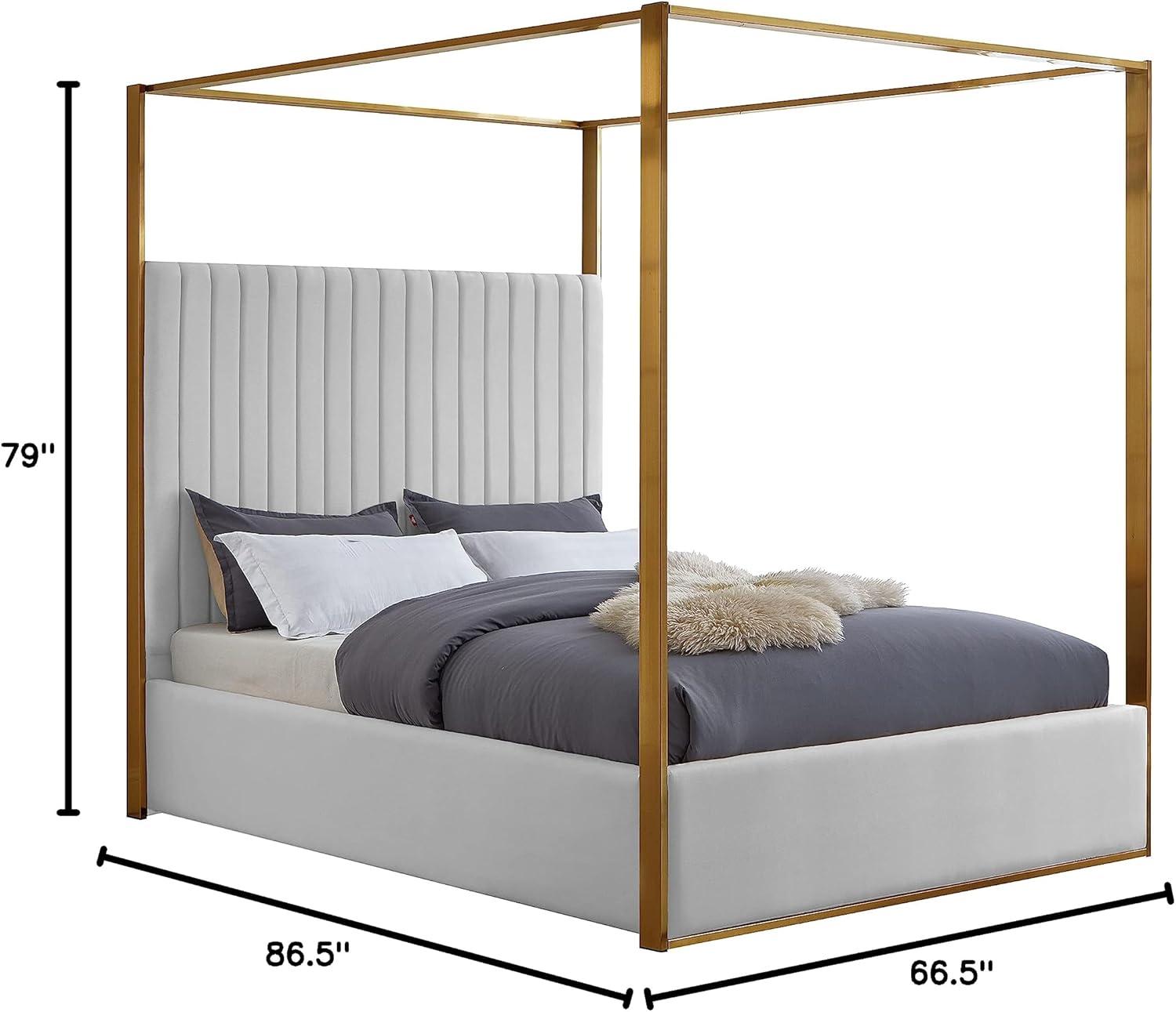 Meridian Furniture Jones White Vegan Leather Queen Bed