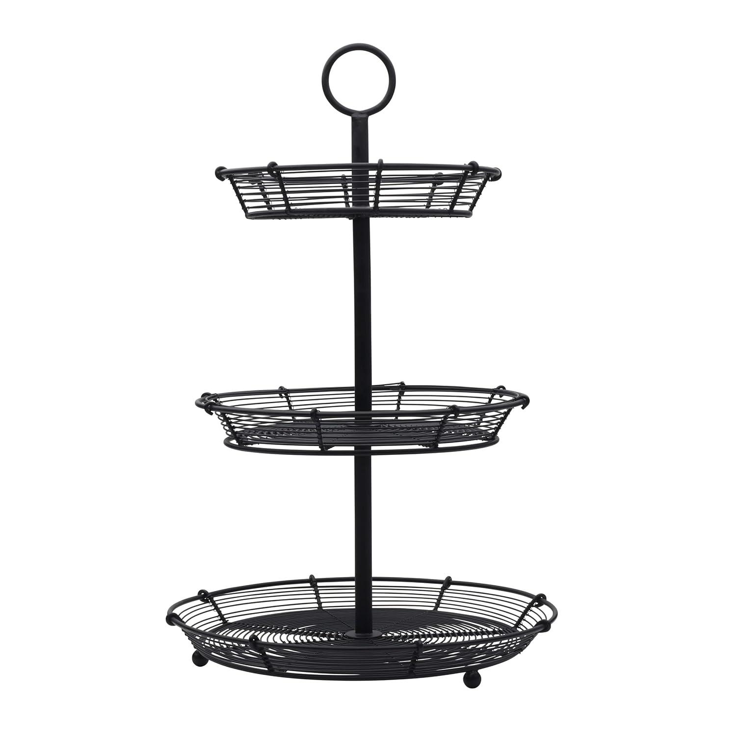 Gourmet Basics by Mikasa Gourmet Basics by Mikasa Tulsa Adjustable Pastry Serving Stand, 3-Tier, Black