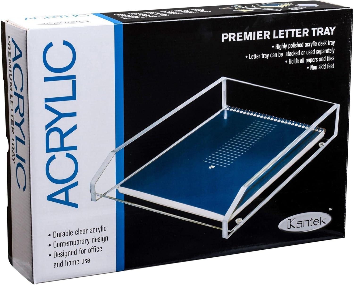 Clear Acrylic Stackable Large Letter Tray with Non-Skid Feet