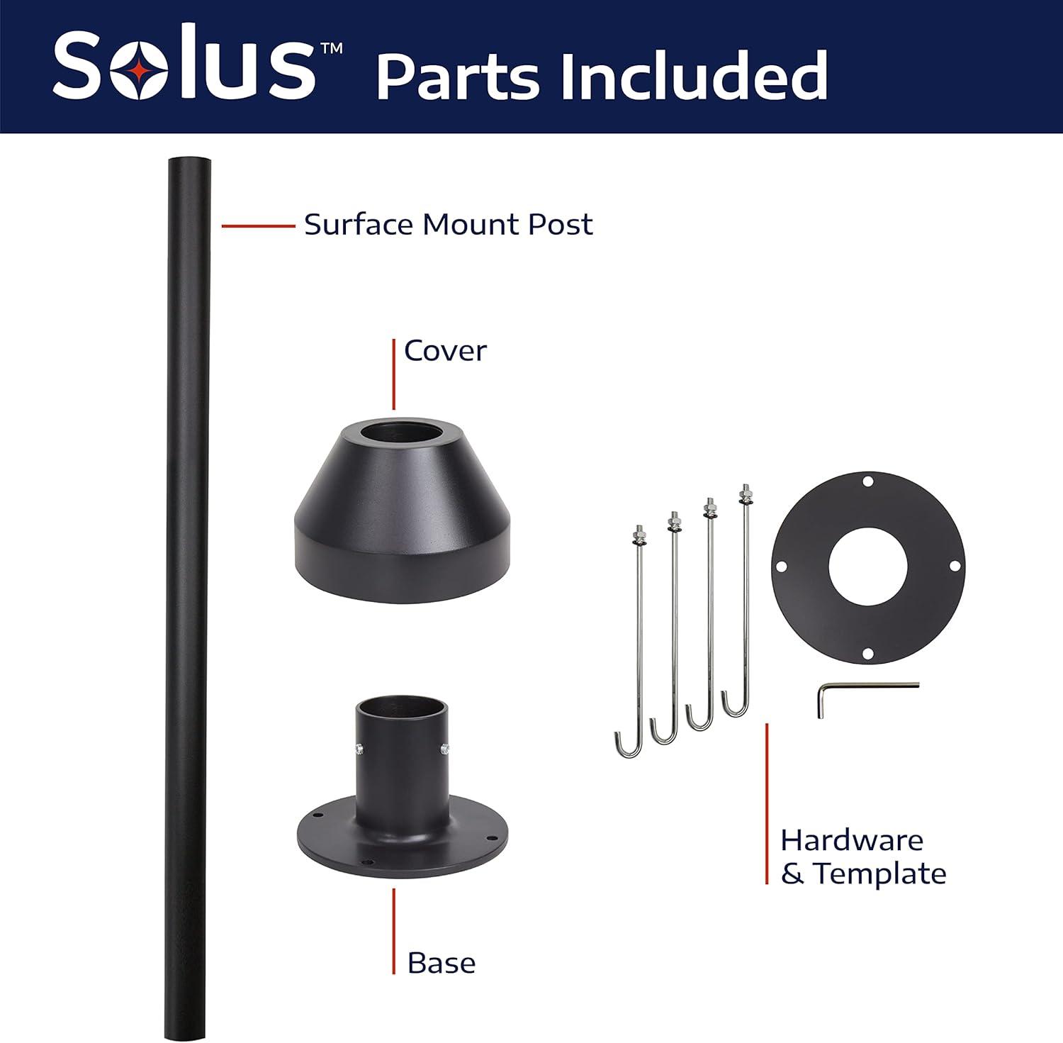 6-Foot Black Aluminum Surface Mount Lamp Post with Decorative Base