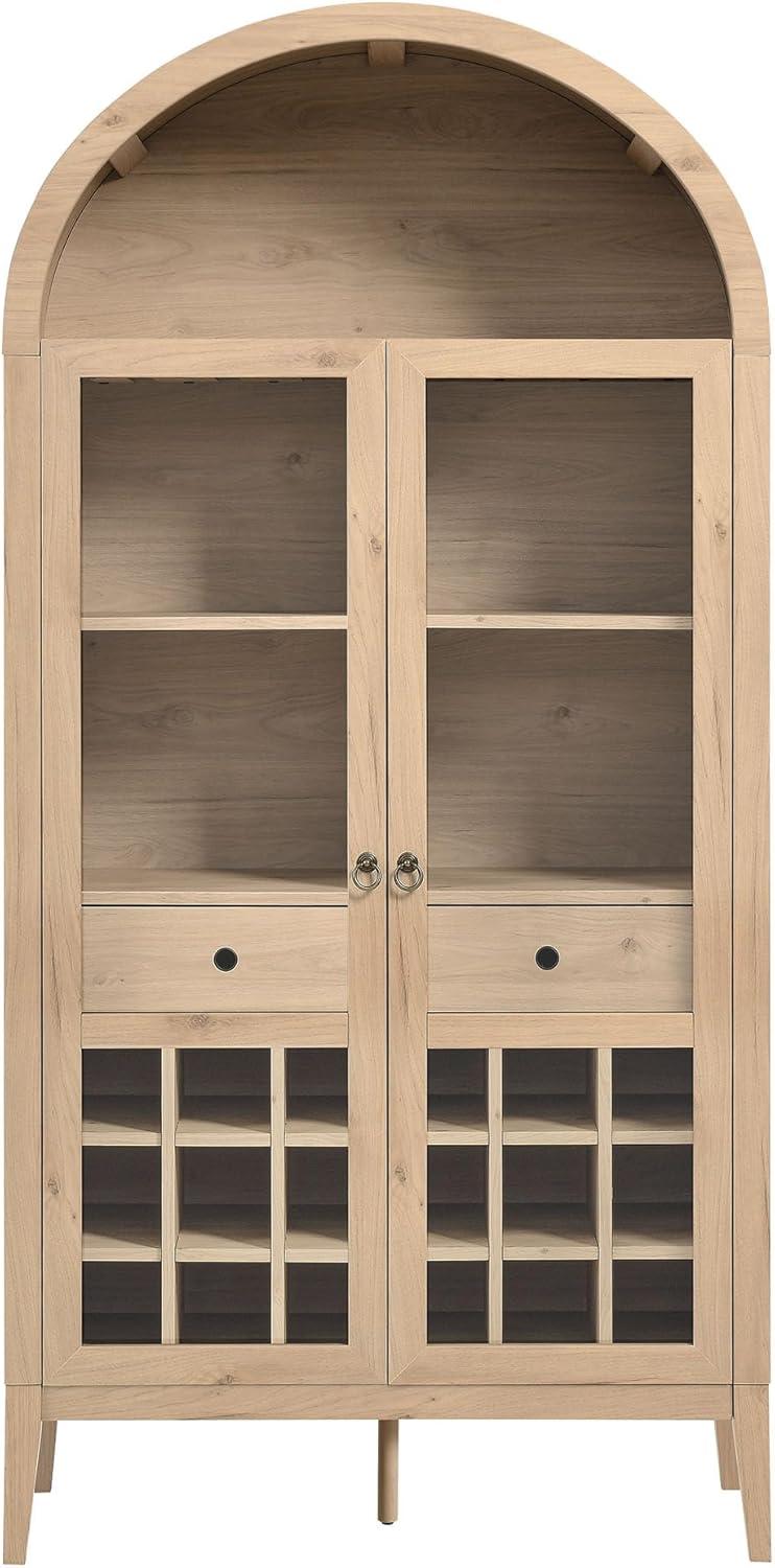 Modway Nolan Arched Bar Cabinet in Light Oak