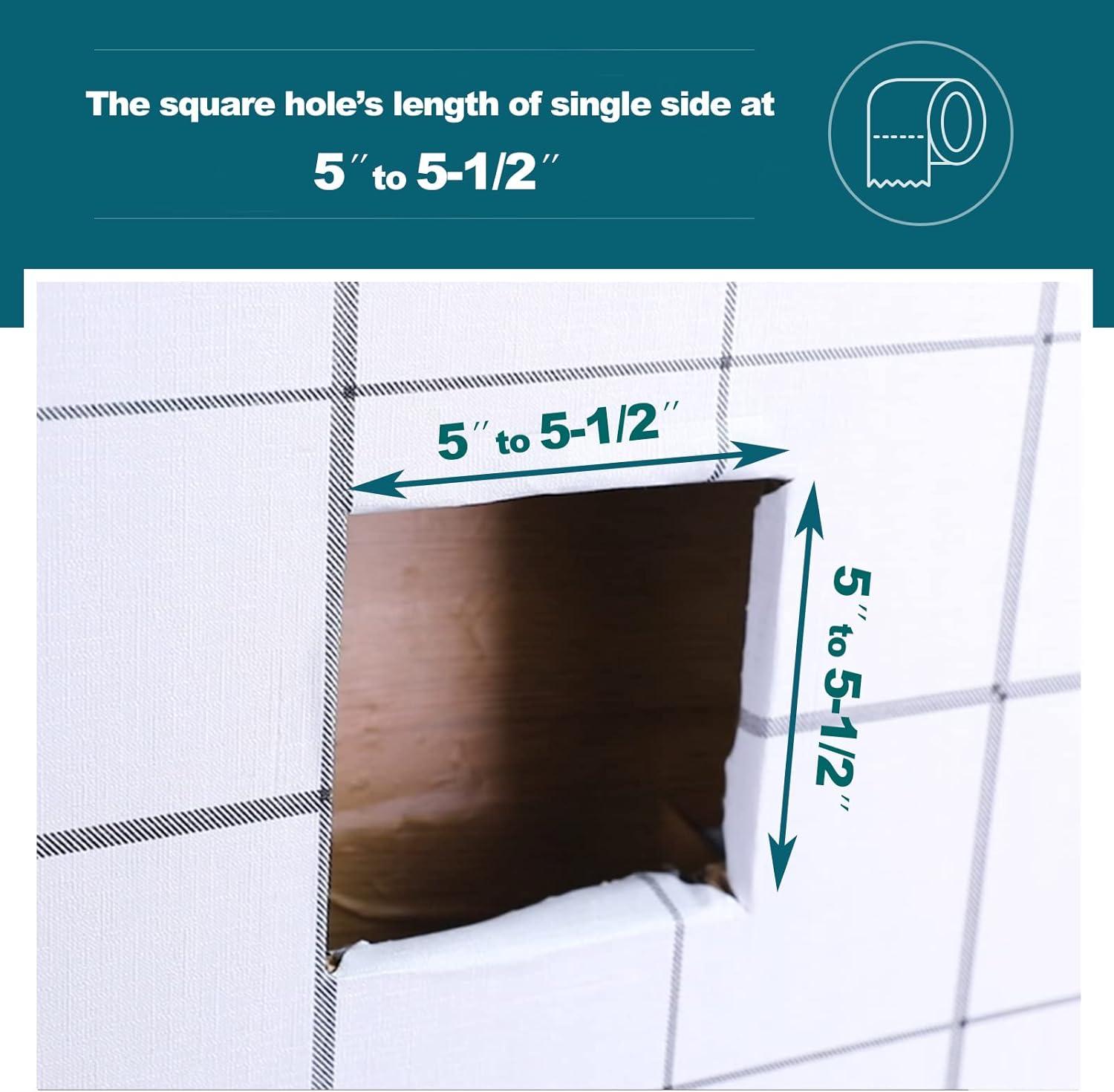 Recessed Toilet Paper Holder, Space-Saving Design for Mega Rolls, Easy Wall or Cabinet Mount Installation