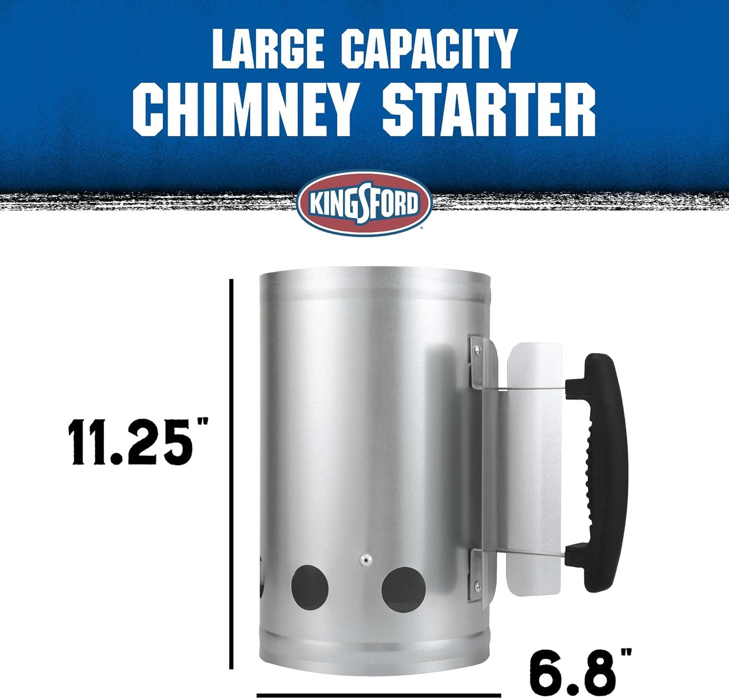 Kingsford Quick Start Zinc-Plated Steel Charcoal Chimney Starter