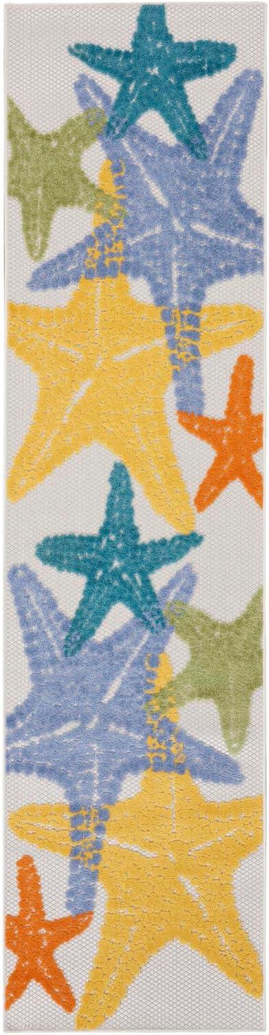 Aloha Shoreline Starfish 2x6 Multicolor Outdoor Rug