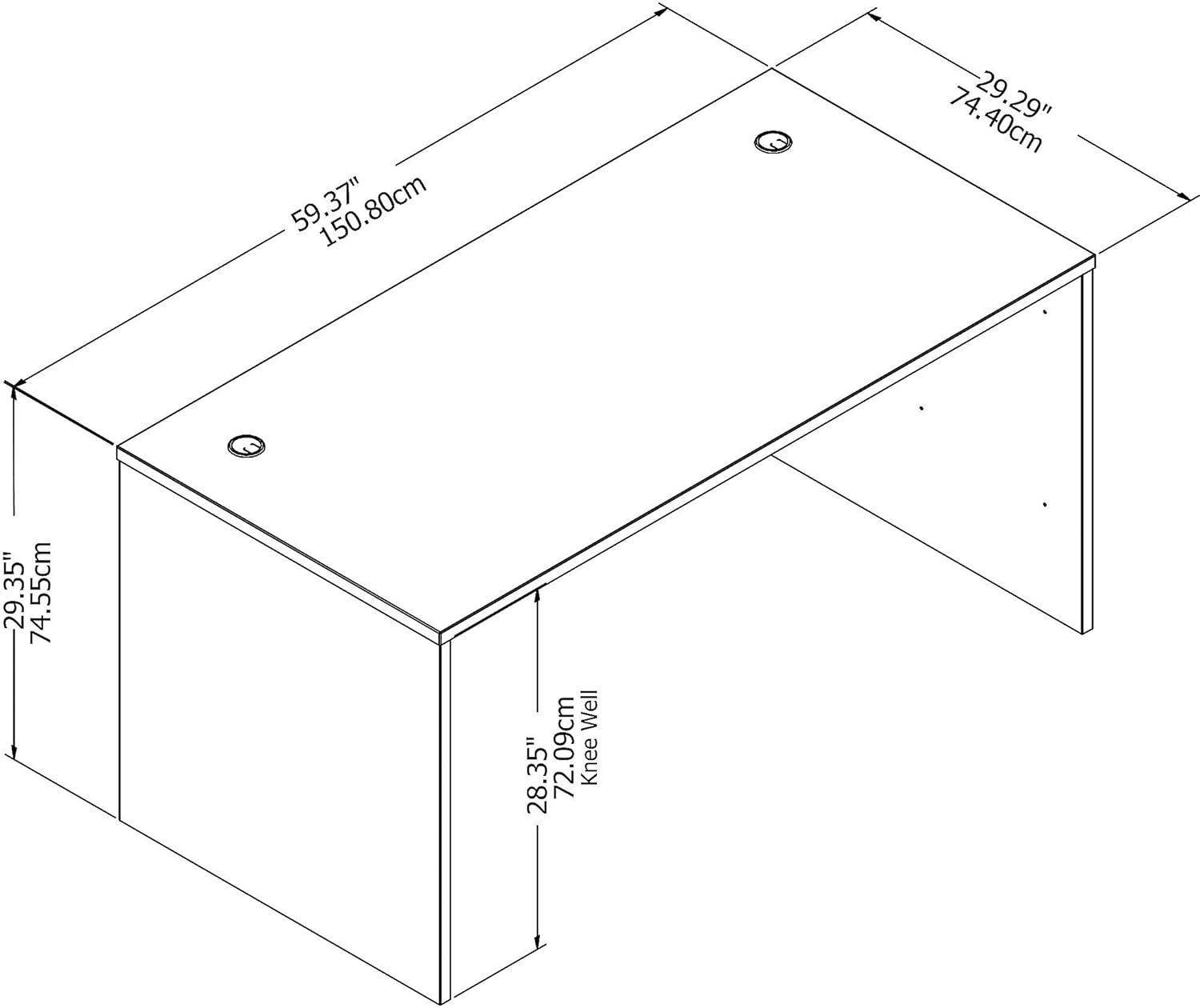 Studio C 60W x 30D Office Desk in Platinum Gray - Engineered Wood