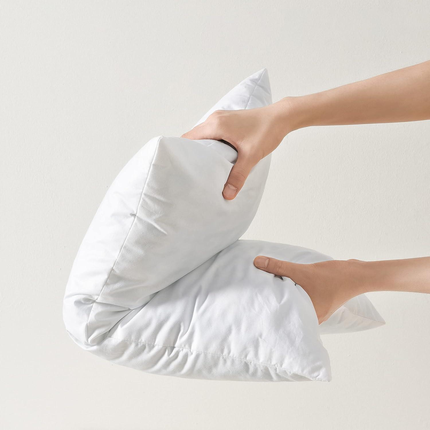 Digital Decor Pillow Insert Sham, Standard/White (18" x 18", Double Pack)