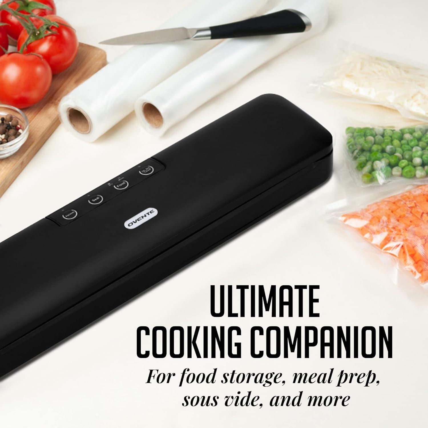 Ovente Ovente Automatic Vacuum Sealer Machine With Sealing Bags And Tube, Black Sv2906B