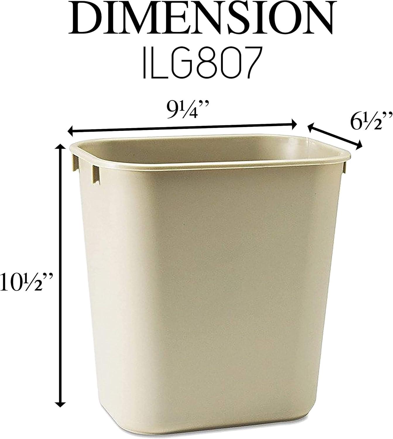 Beige Rectangular Plastic Fire-Resistant Commercial Trash Can