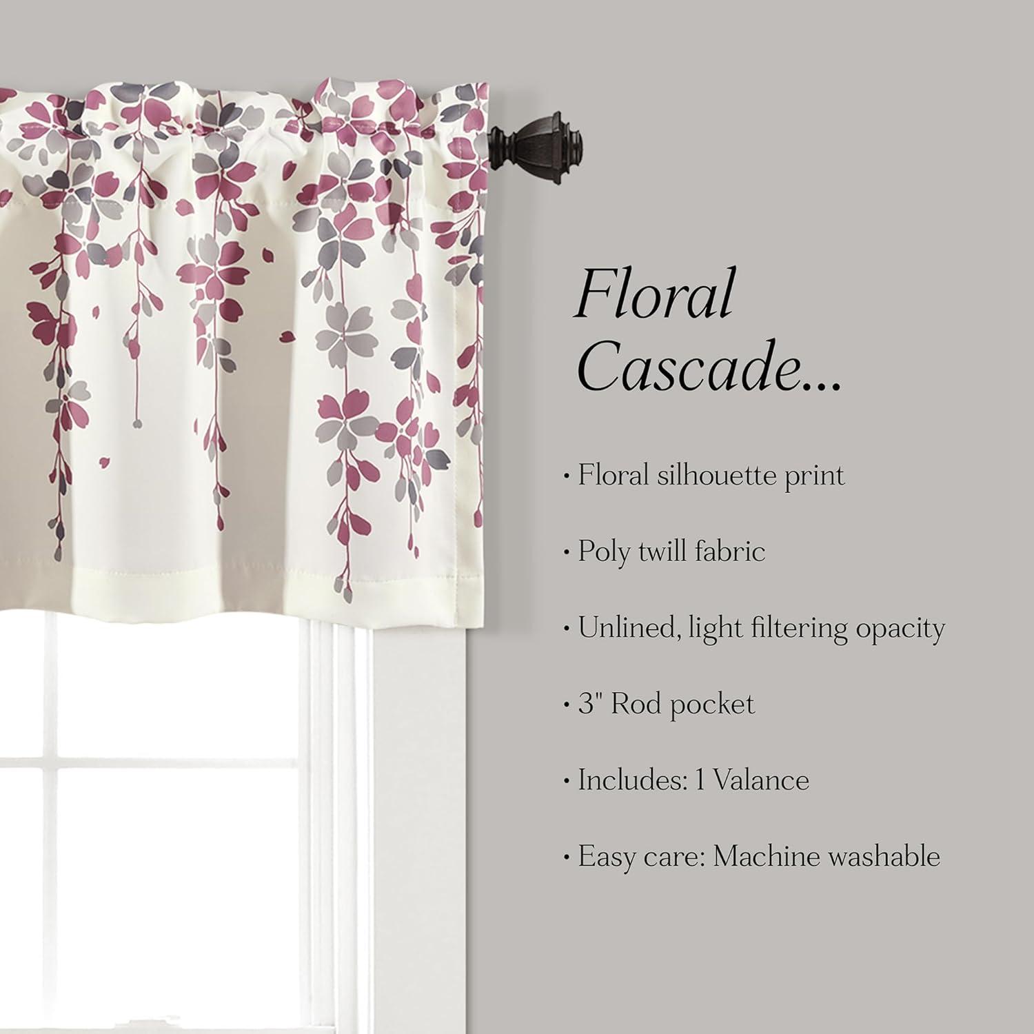 Floral Tailored 52'' W Window Valance