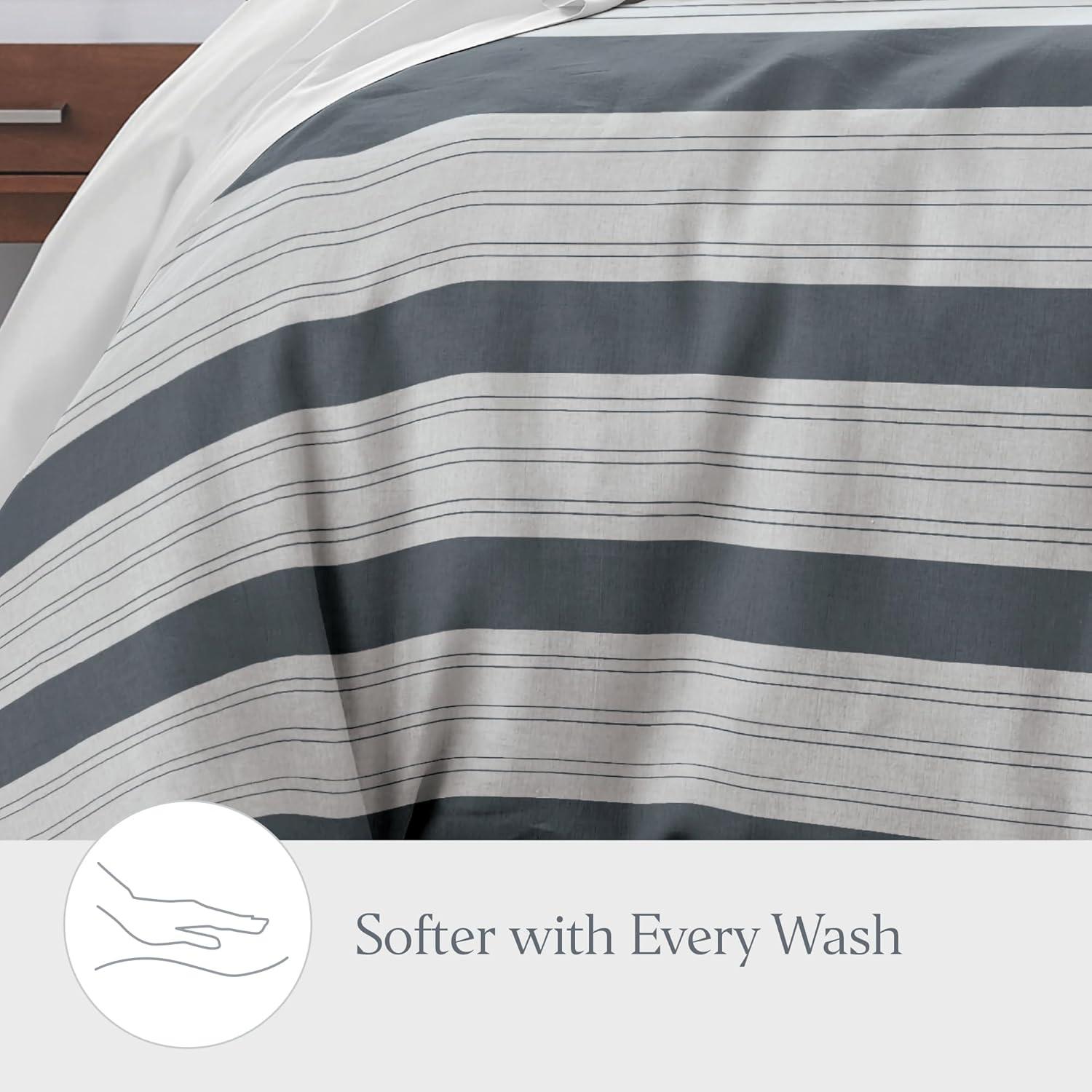 Ella Jayne Home French Linen Cotton Striped Duvet Cover Set