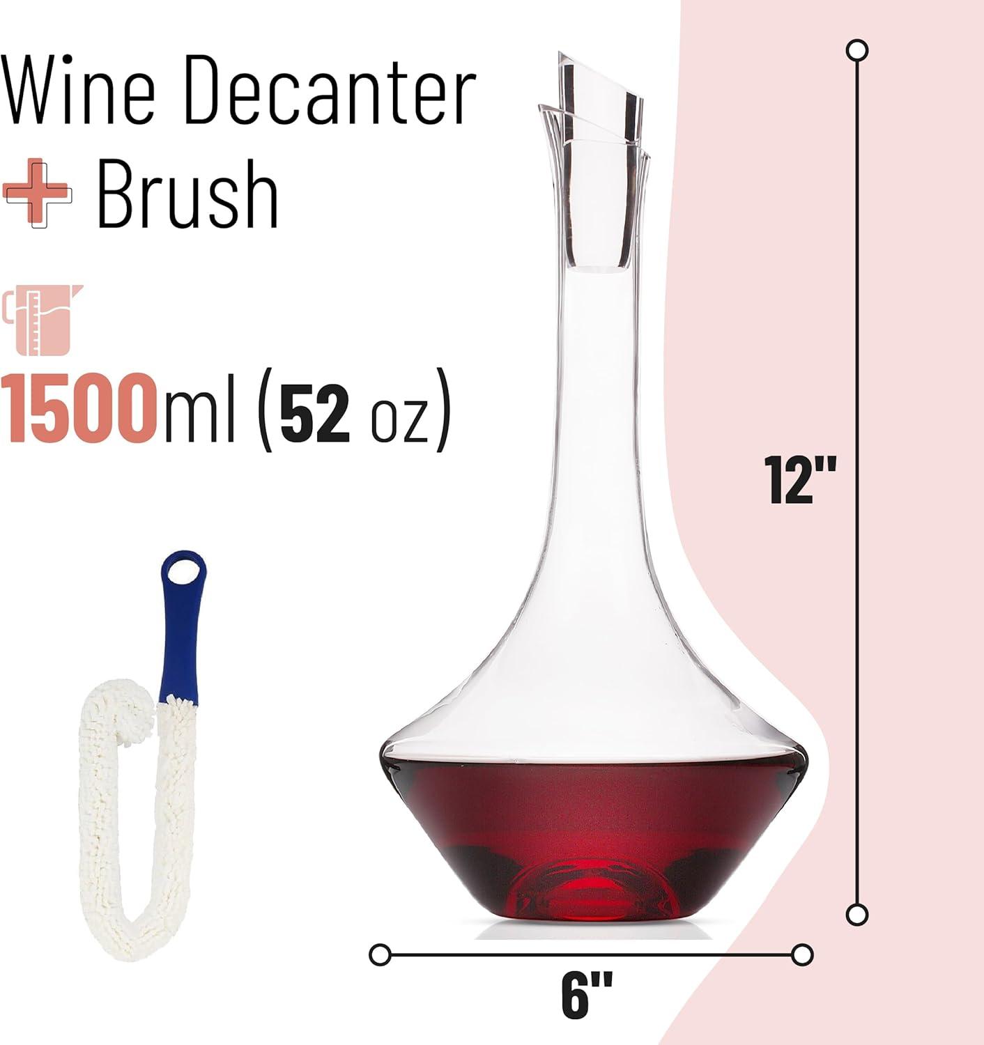 BTaT- Wine Decanter with Stopper, Wine Decanter with Lid, Red Wine Decanter