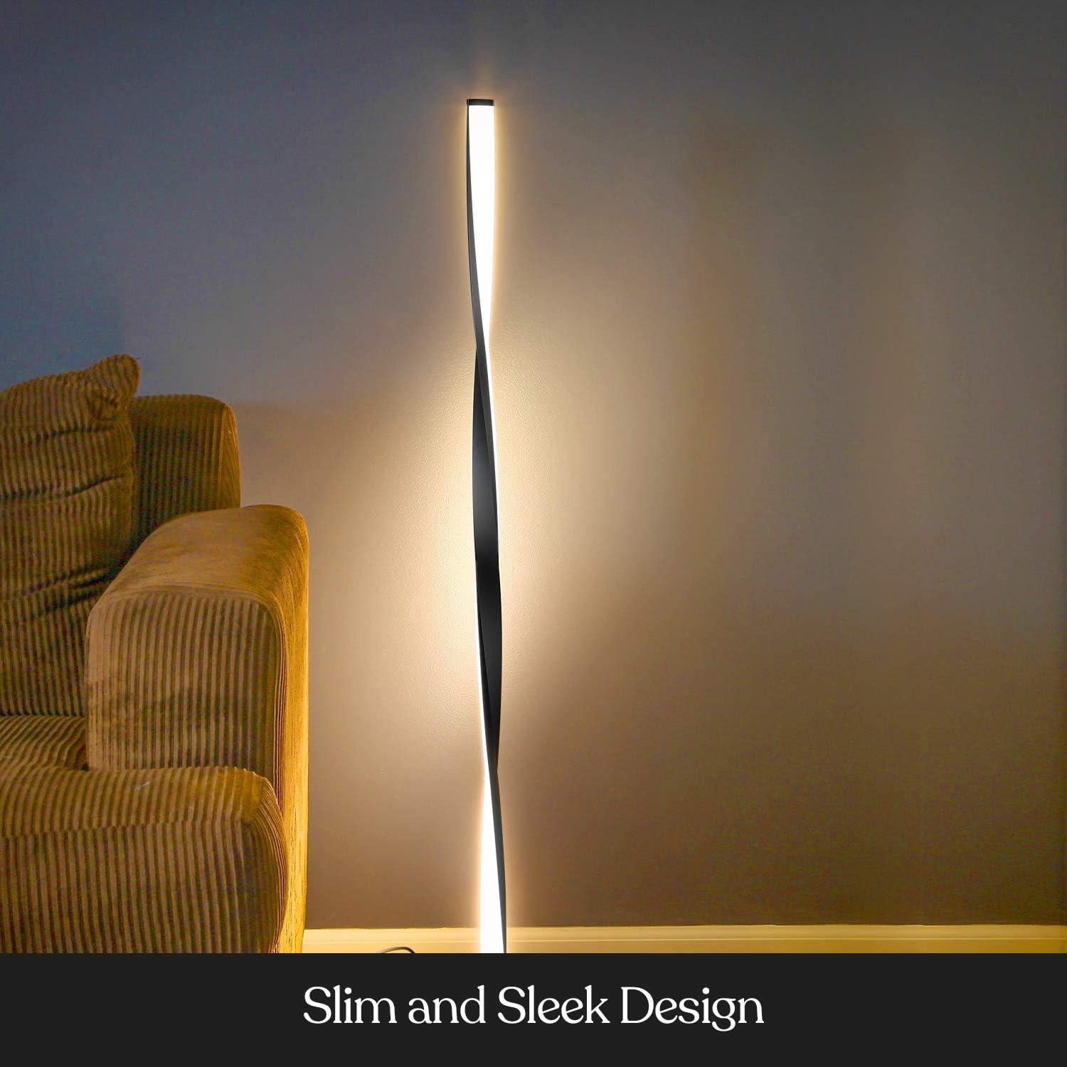 Brightech Helix 48 in. Industrial LED Floor Lamp with Built-In 3-Way Dimmer