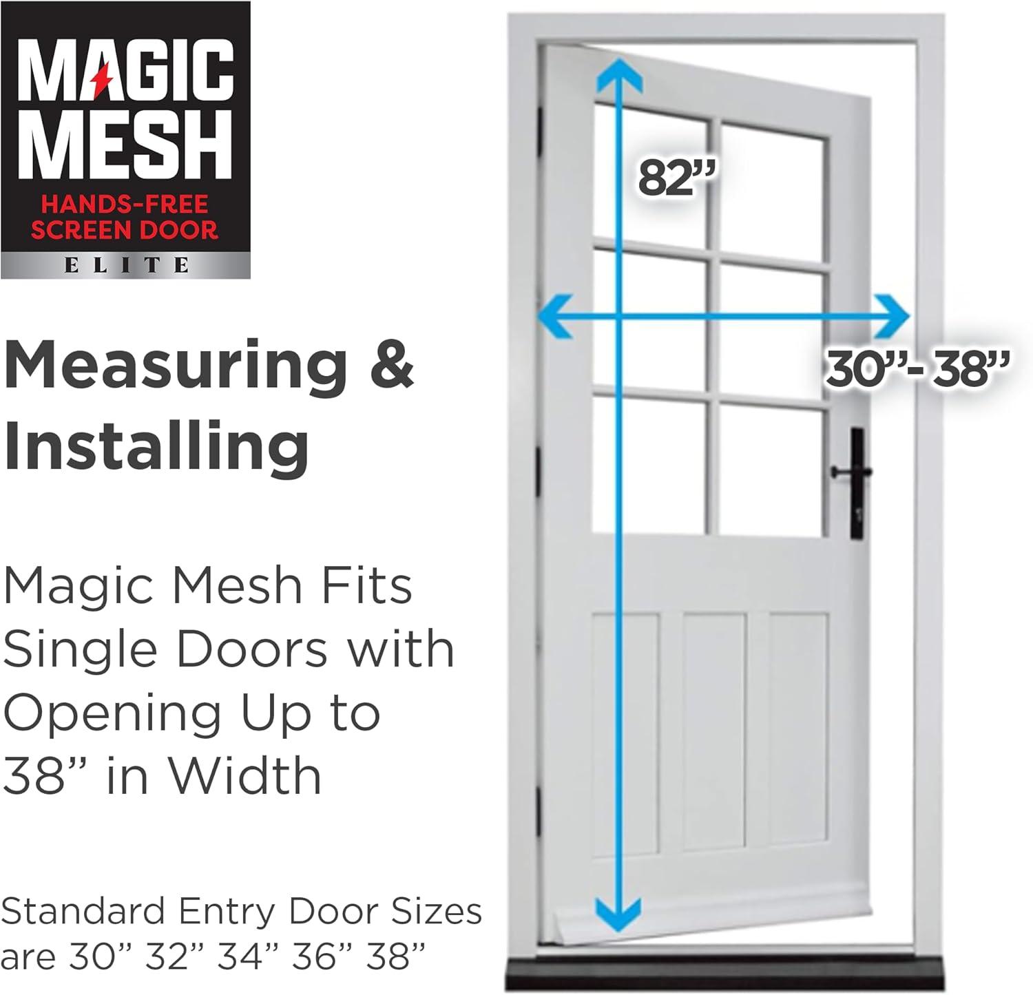MAGIC MESH Screened Shelters Elite: Magnetic Doorway Screen, Polyester Canopy, Black, Easy Setup, 1 Door