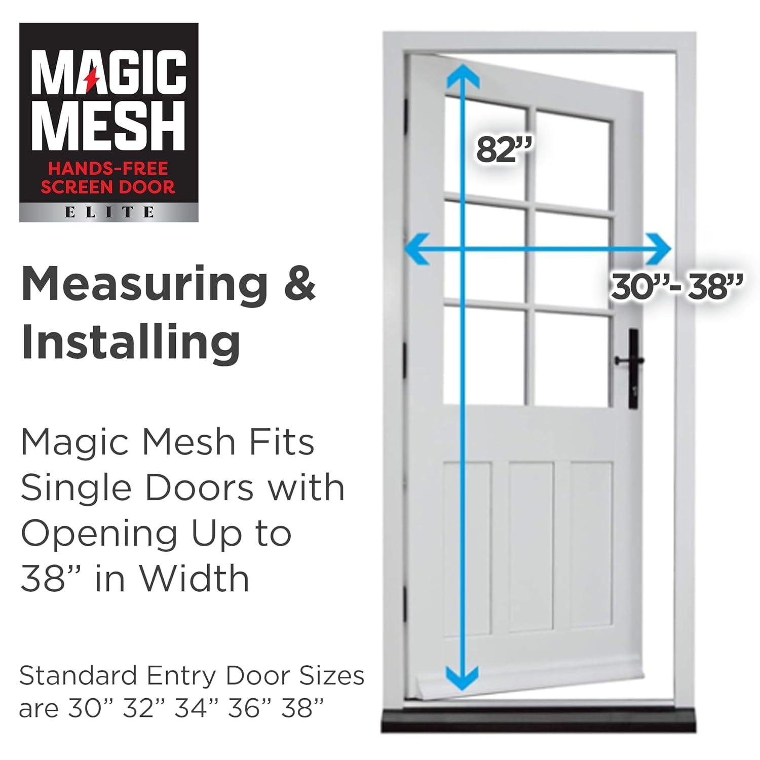 MAGIC MESH Screened Shelters Elite: Magnetic Doorway Screen, Polyester Canopy, Black, Easy Setup, 1 Door