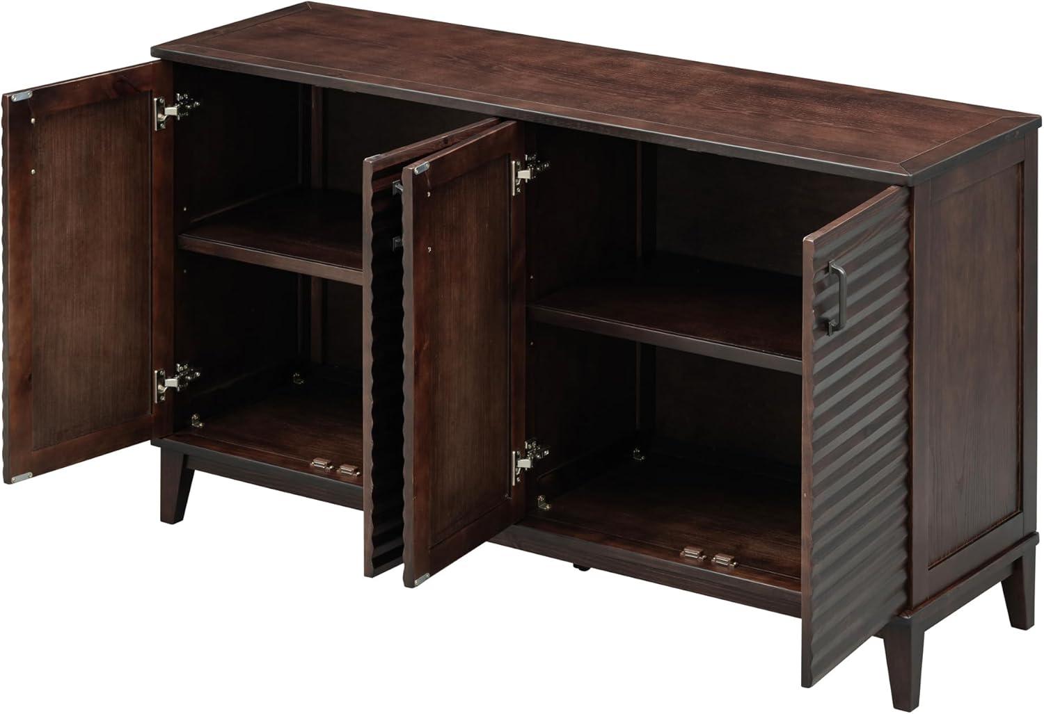 Espresso 60" Retro Sideboard Buffet Cabinet with Adjustable Shelves