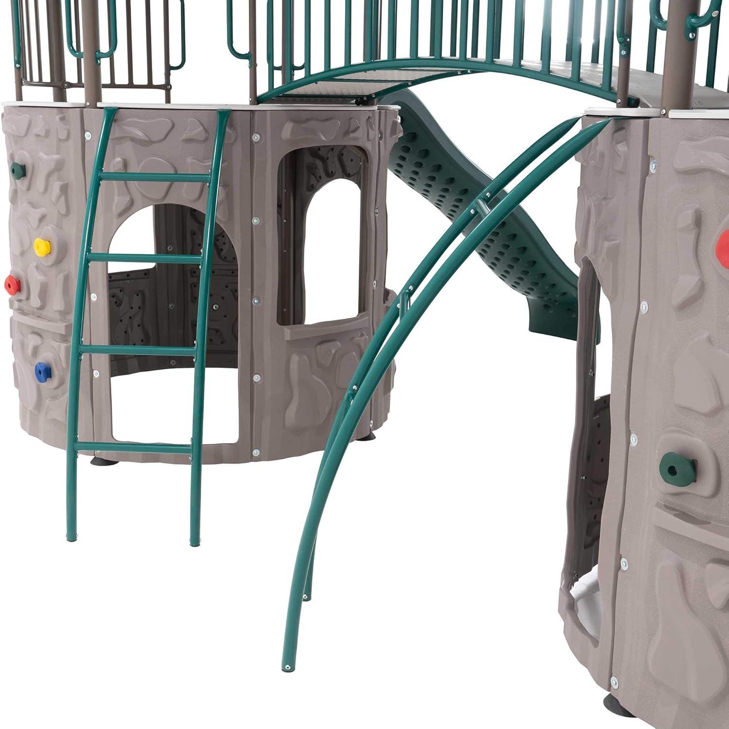 Lifetime Kid's Double Adventure Tower with Bridge and Climbing Walls (90971)