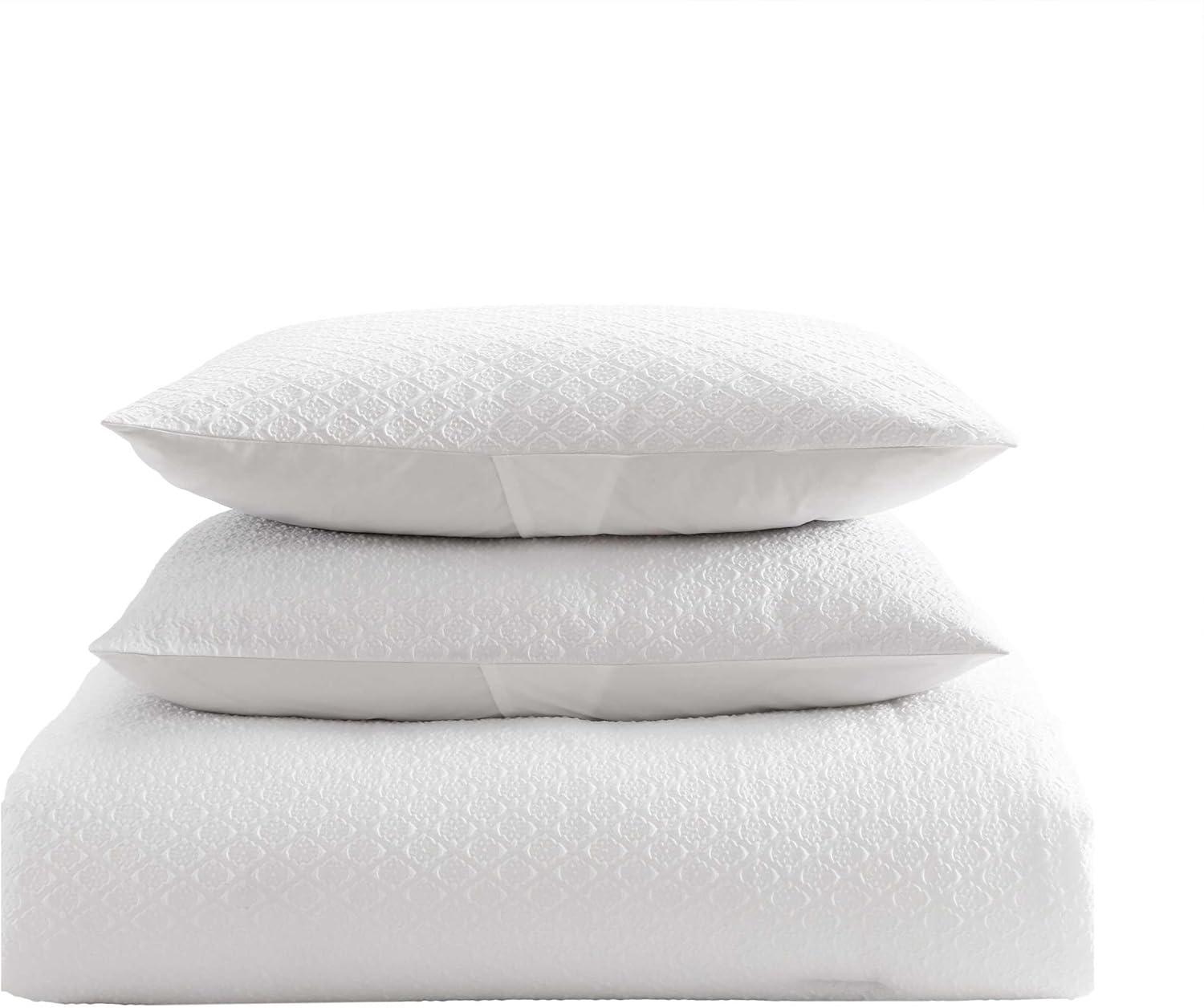 Laura Ashley Laura Ashley Margaret White Easy Care Reversible Dorm Bonus Bed Set