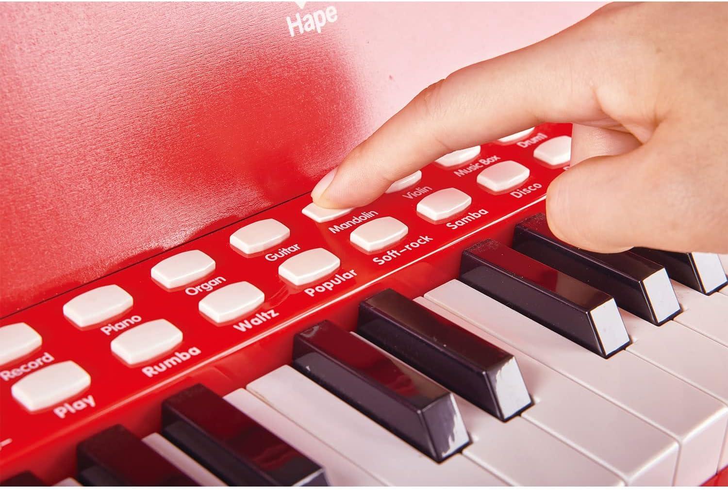 Hape Learn With Lights: Electronic Piano - Red, 25 Keys, Ages 3+