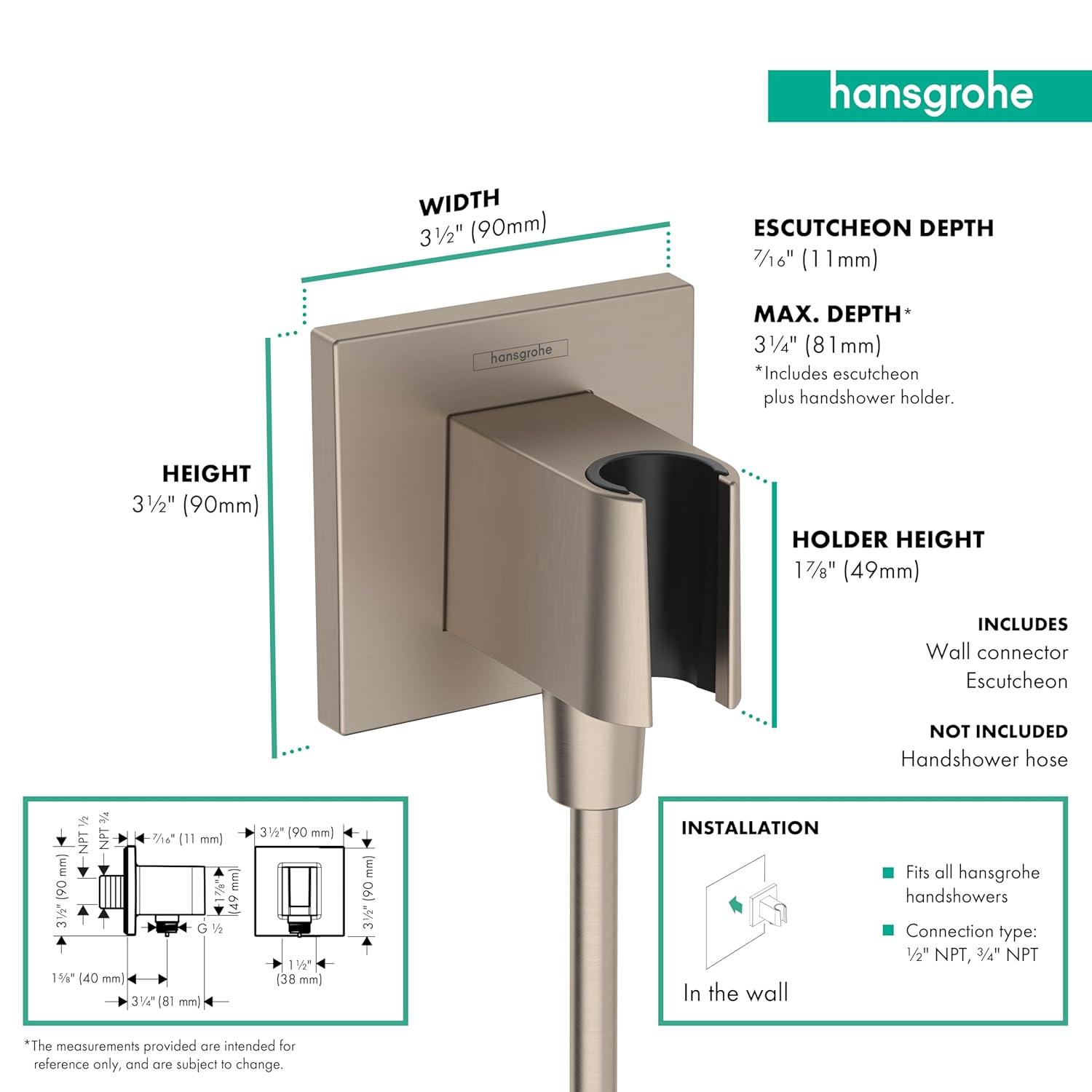 hansgrohe FixFit E Wall Outlet with Handshower Holder