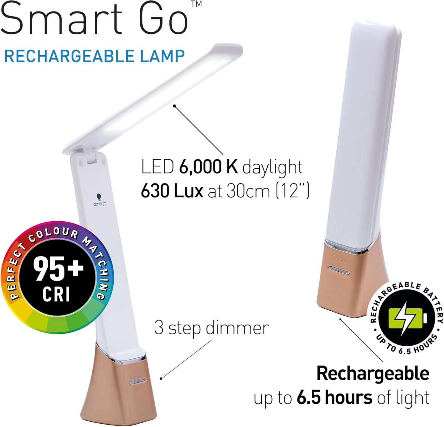 White Adjustable LED Portable Desk Lamp with USB Charging