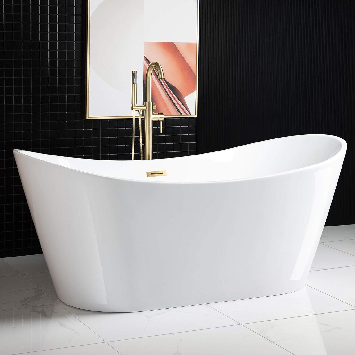 Cove 71'' x 32'' Freestanding Soaking Acrylic Bathtub