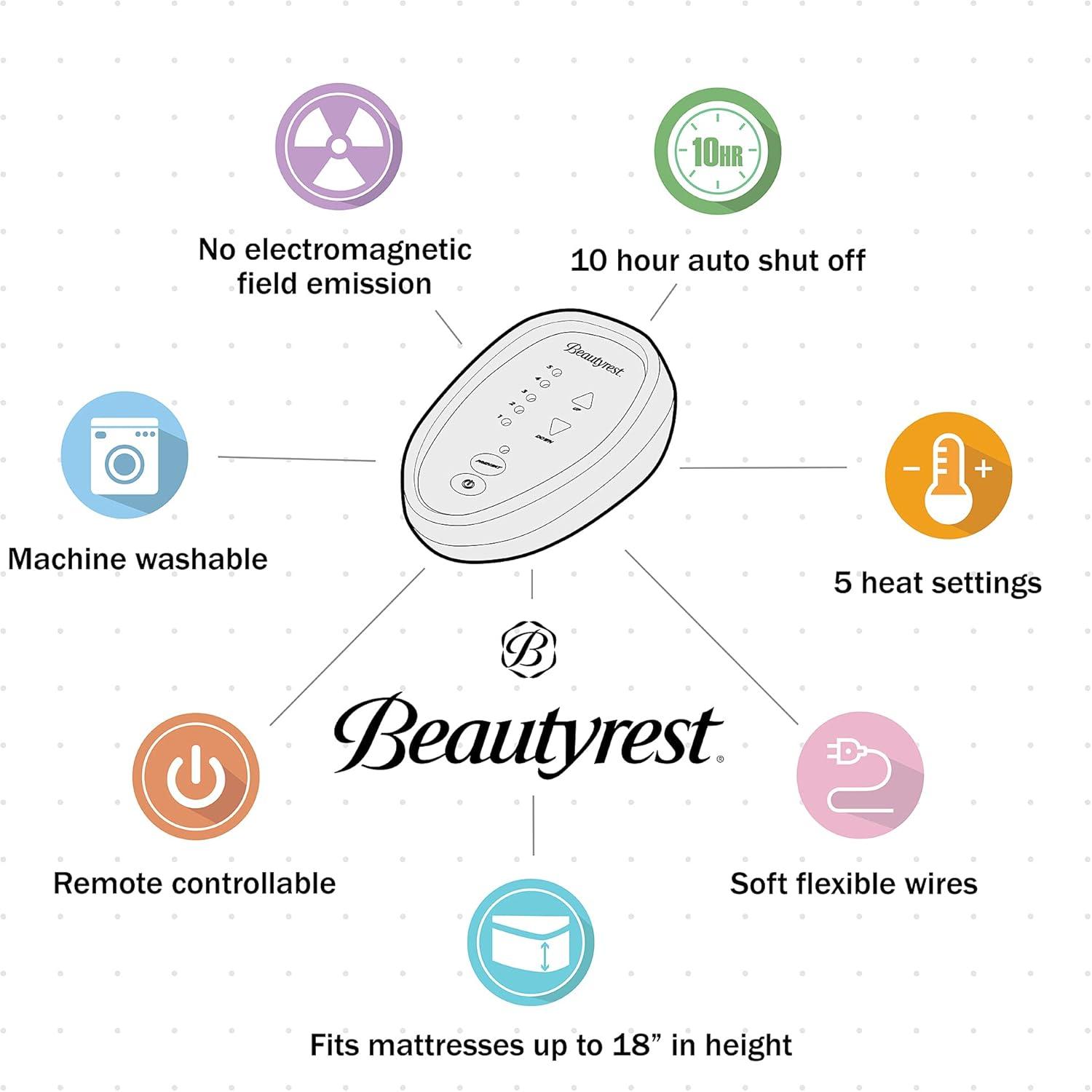 Beautyrest Cotton Blend Heated Mattress Pad