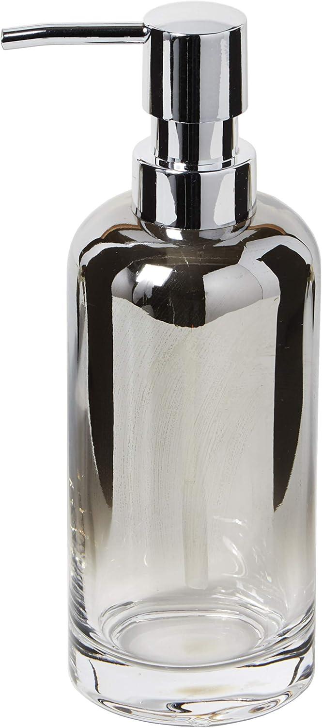 Silver Ombre Glass Lotion/Soap Dispenser, 11.5 oz