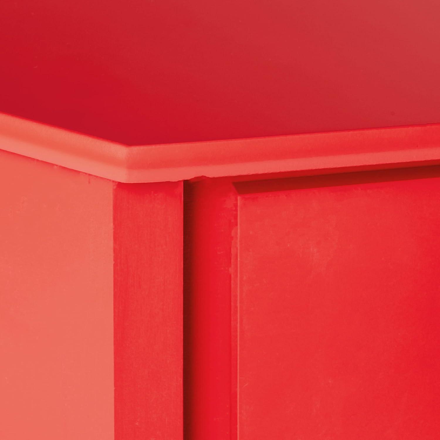 Buylateral Medford Corner Desk with Drawer Red: Pine Wood, MDF, Fixed Shelf, 100lb Capacity