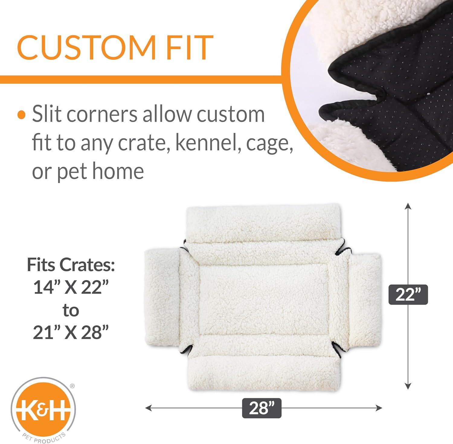 K&H Pet Products Deluxe Bolster Crate Pad Fleece 14 X 22 Inches
