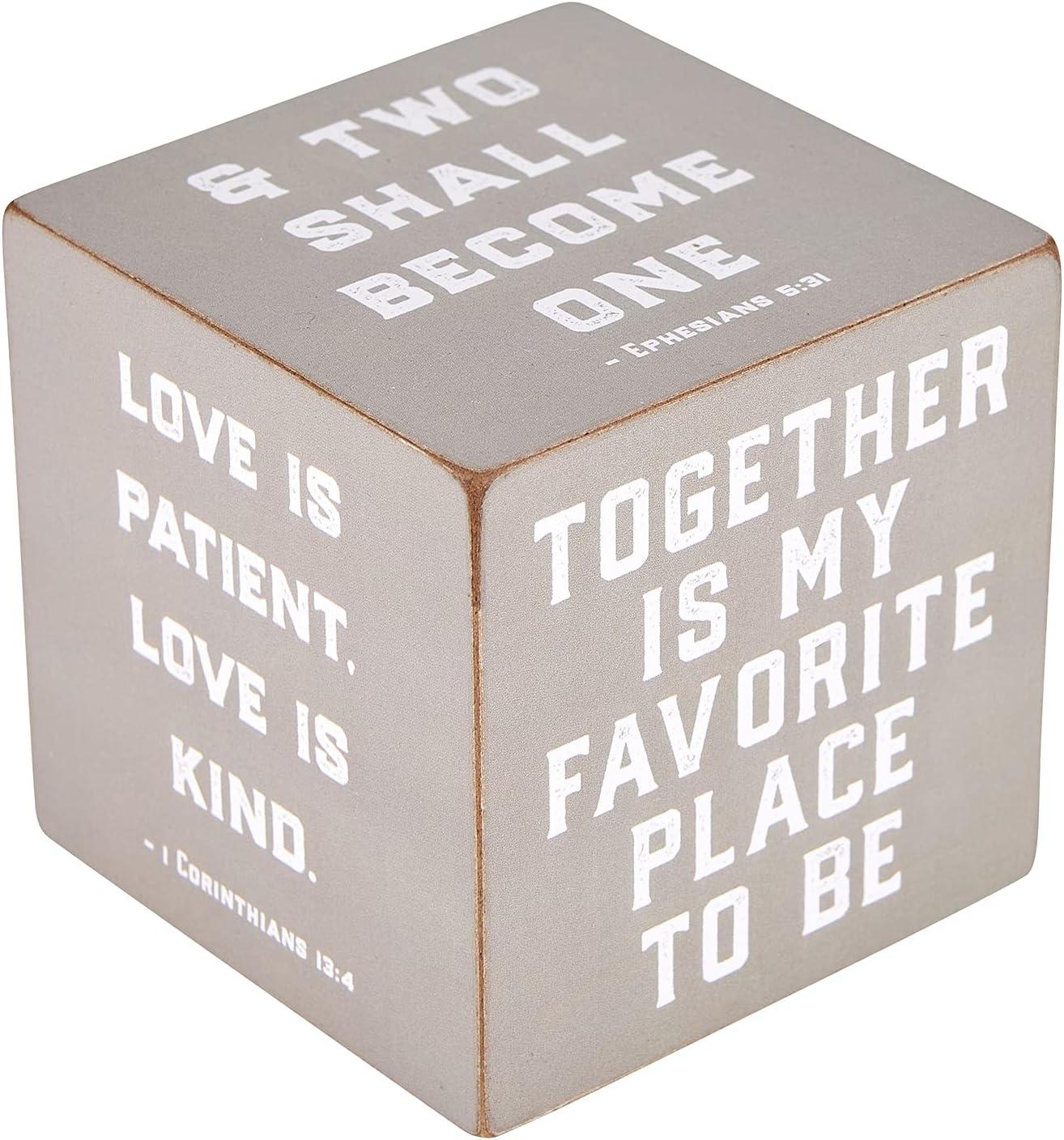 Creative Brands  3 in. Heartfelt Home Square Table Top Book Block Quote Cubes - Inspirational Love