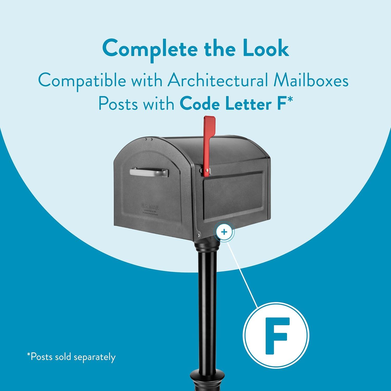 Architectural Mailboxes Centennial Post Mount Galvanized Steel Post Mount Pewter Mailbox