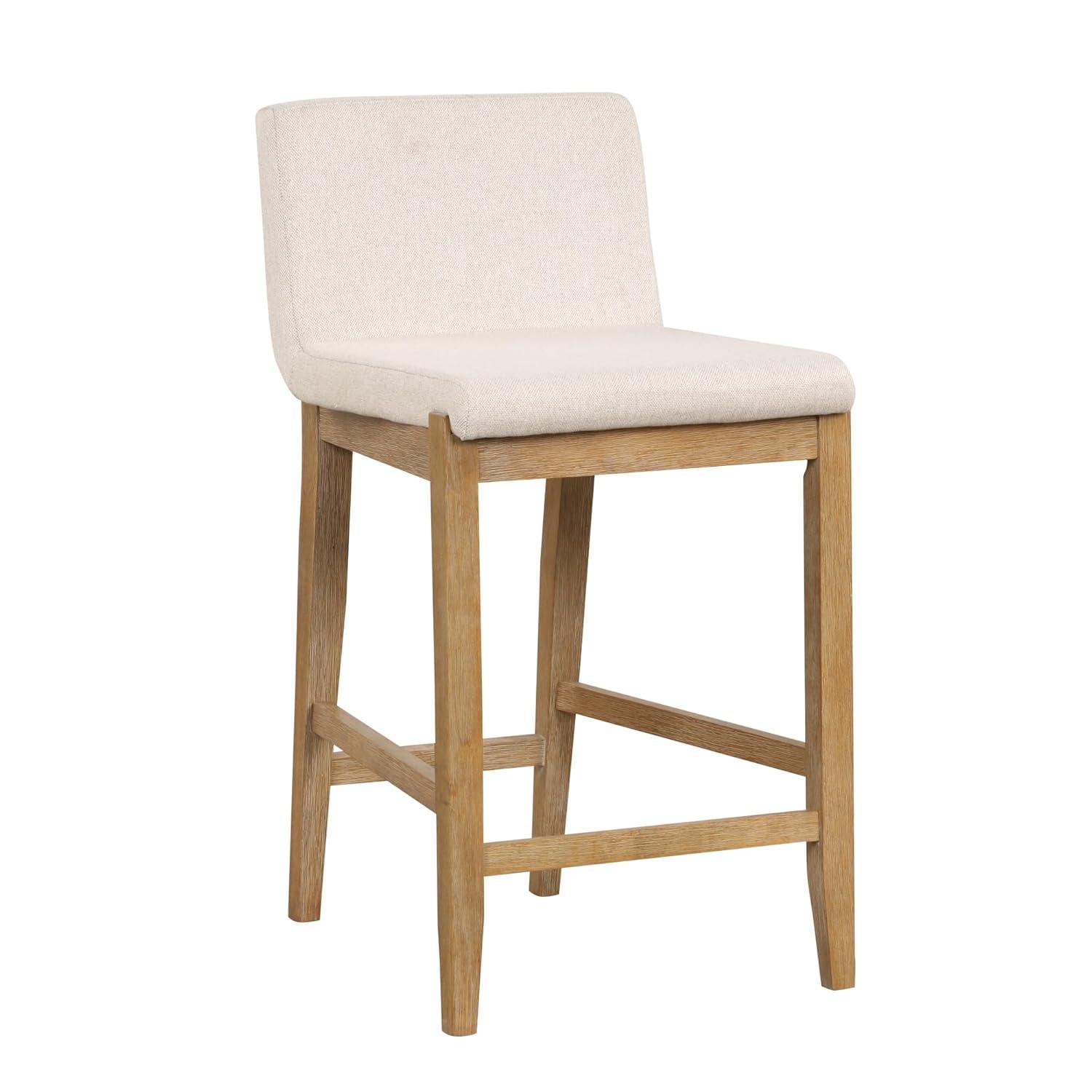 Nathan James Upholstered Wooden Stool