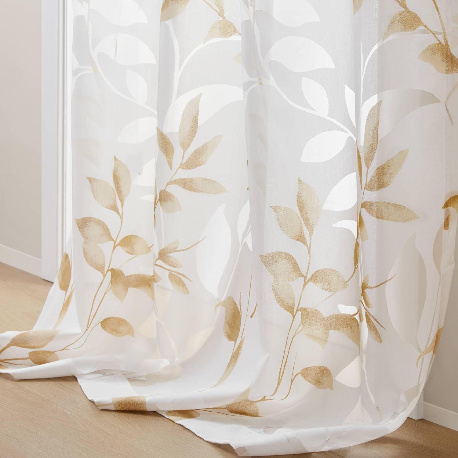 Madison Park Cecily Floral Printed Burnout Sheer Grommet Single Curtain Panel