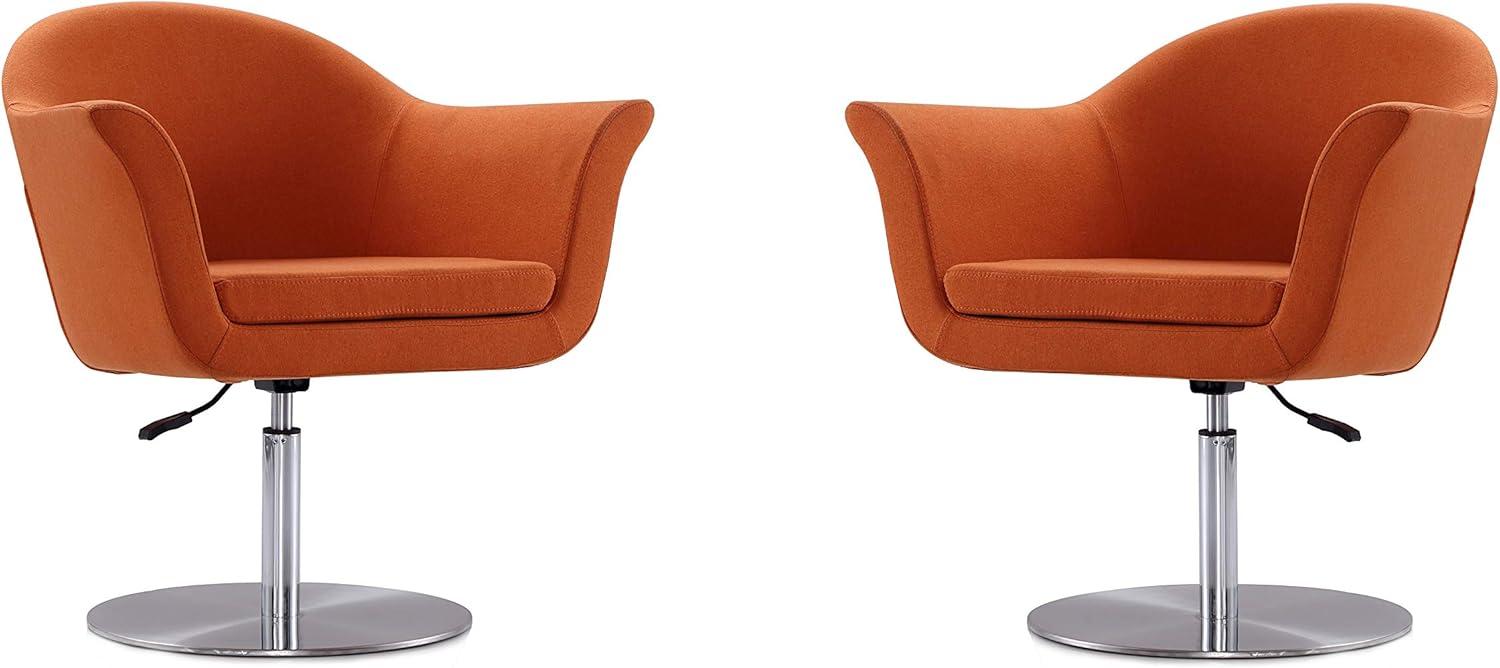 Voyager Swivel Adjustable Accent Chair, Orange