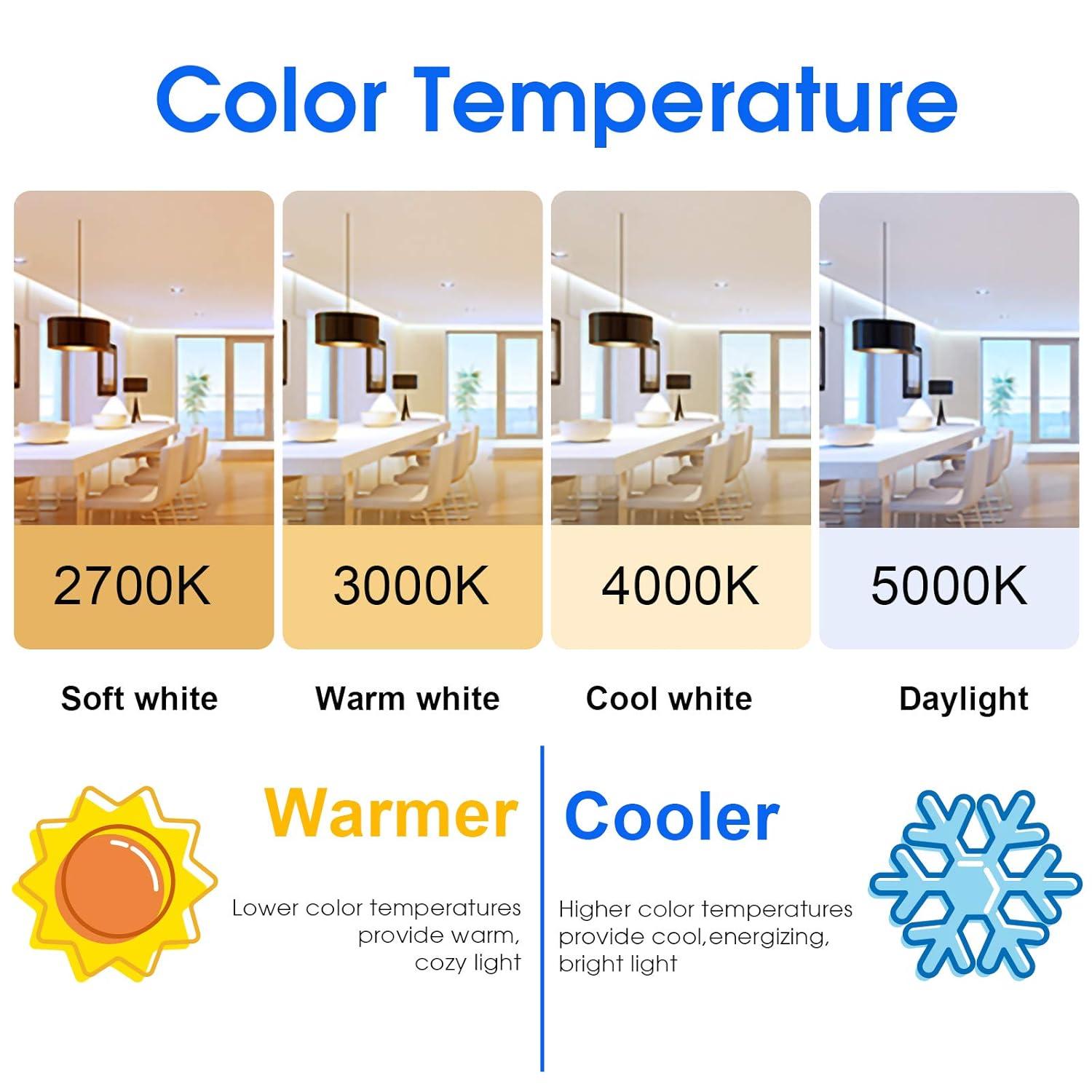 A19 LED Light Bulb,40W Equivalent 5W, Non-Dimmable,450lm,5000K Warm White,E26 Medium Base,UL Listed