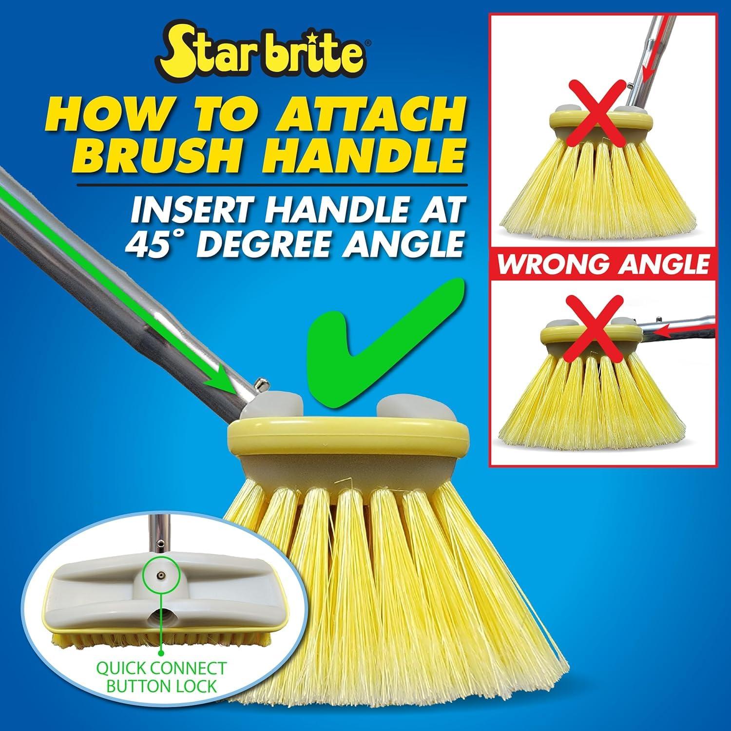 Star Brite Deck Brush Combo - Extendable Aluminum Handle with Medium Multipurpose Bristles (040192)