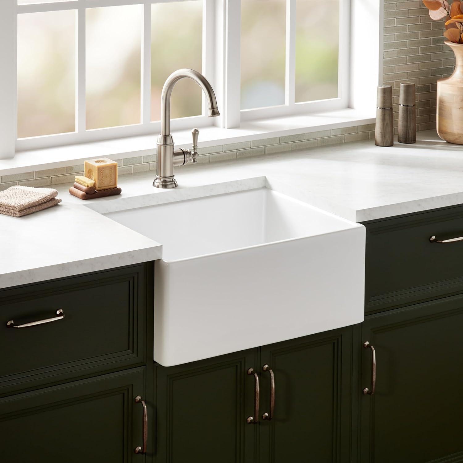 Rowena 24" Farmhouse Single Basin Fireclay Kitchen Sink