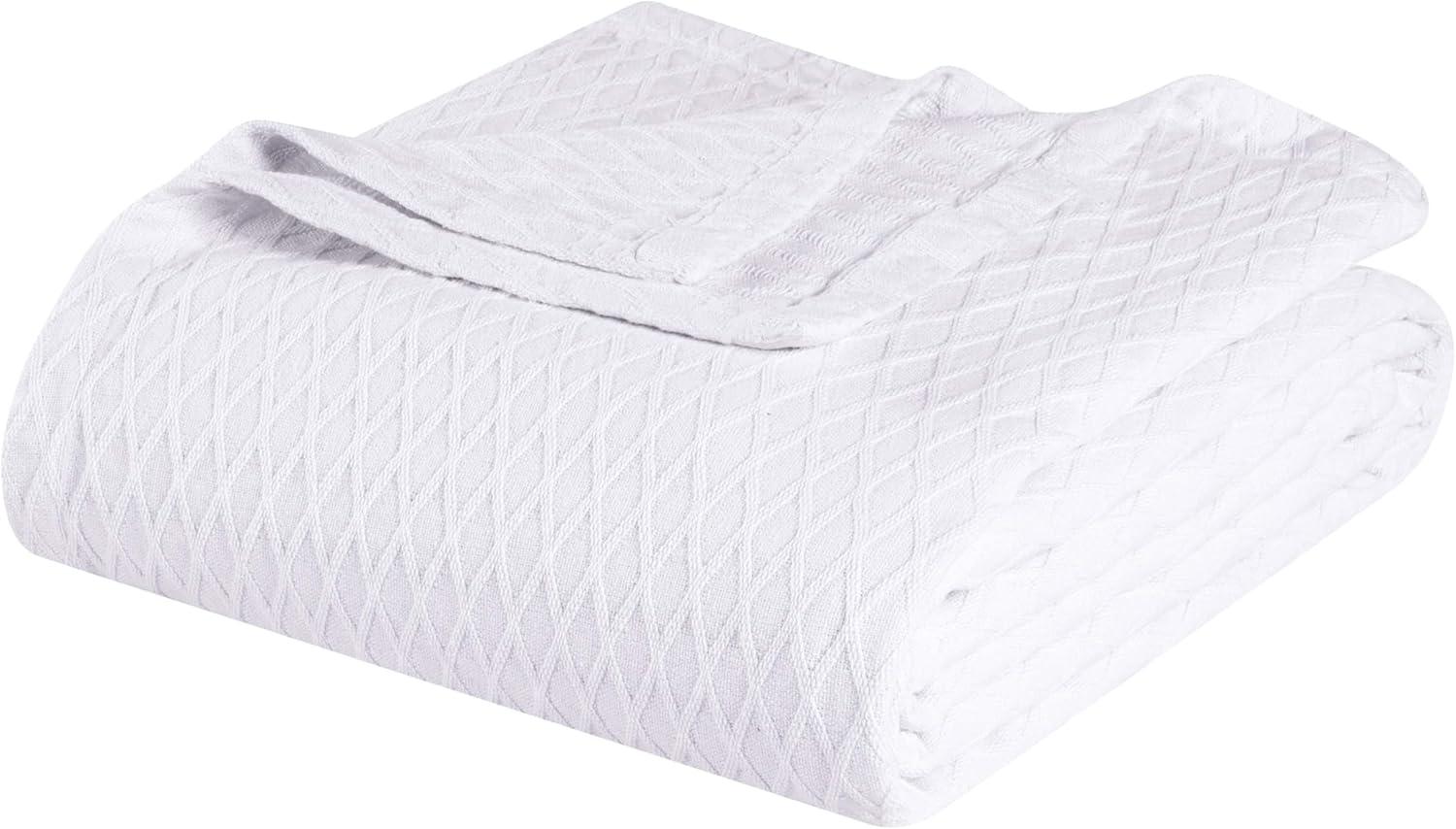 Superior Diamond Weave All-Season Bedding Cotton Throw Layering Blanket